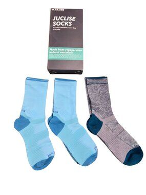 NIP | JUCLISE 3-Pack Compression Crew Socks Arch Support Dry Fit Lagoon | Medium
